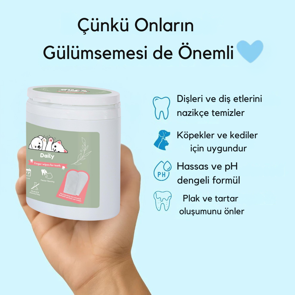Evcil Hayvan Diş Temizleme Mendilleri
